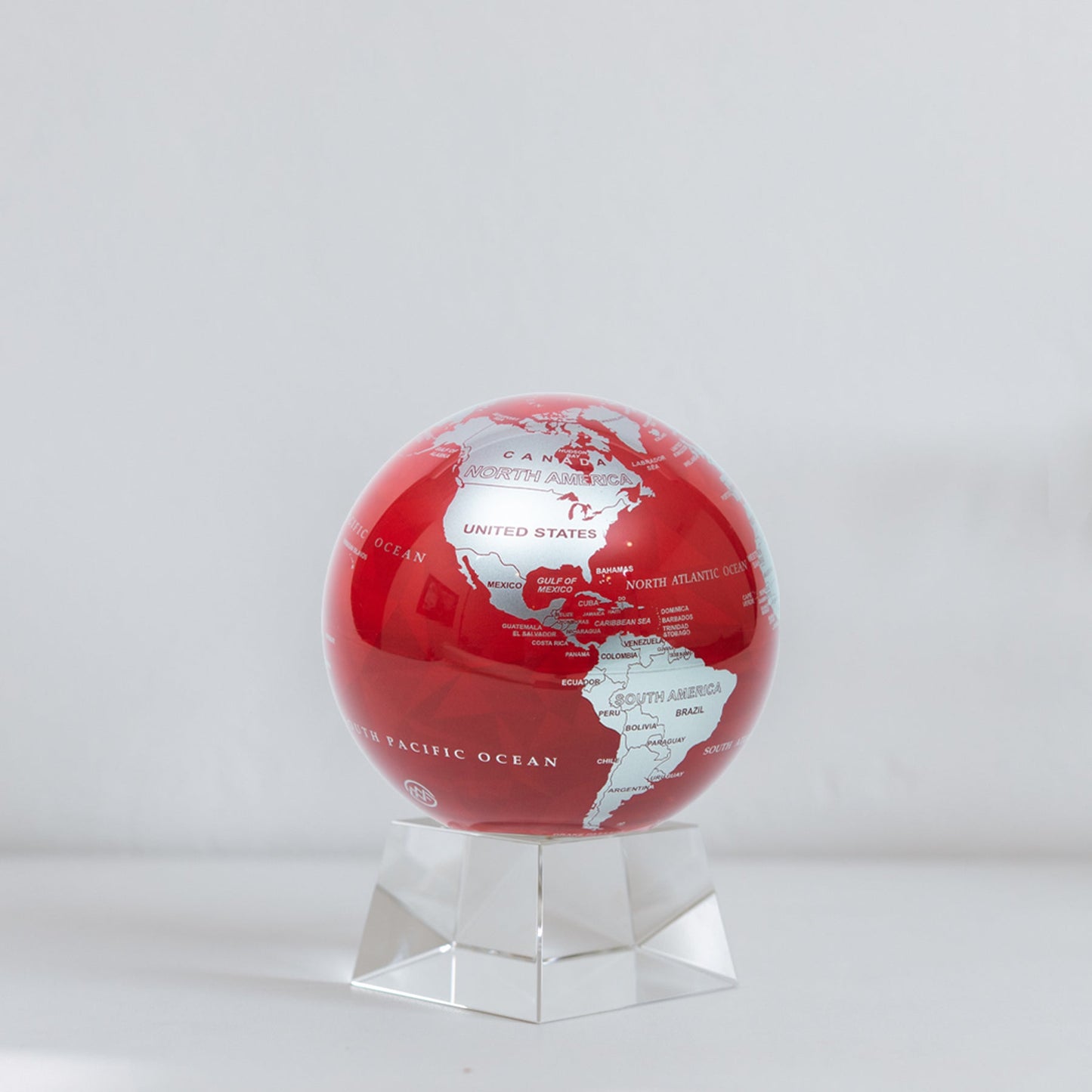 GLOBE ROUGE ET ARGENT