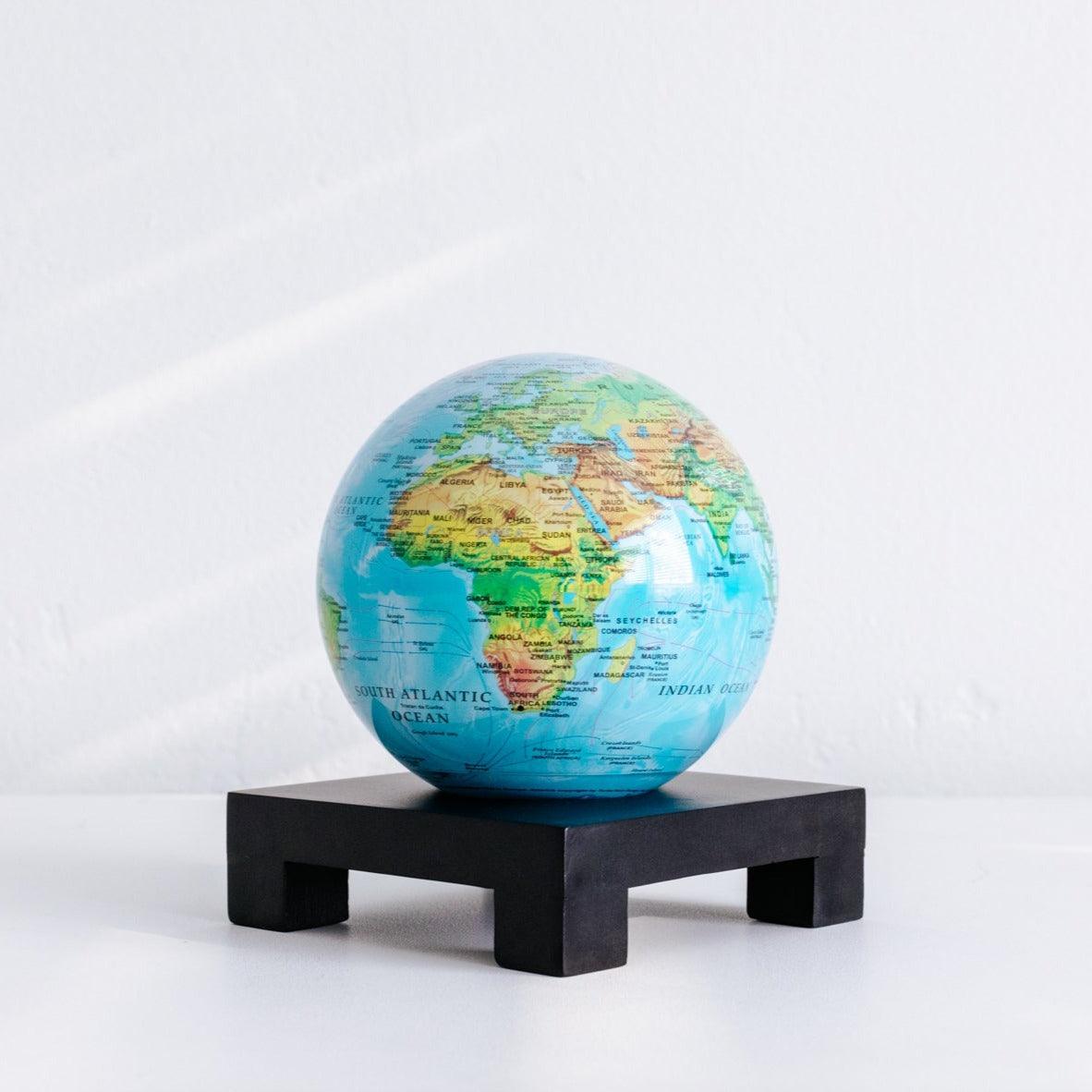 BLUE RELIEF MAP WORLD GLOBE - movaglobes.store