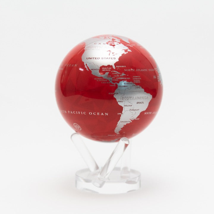 GLOBE ROUGE ET ARGENT