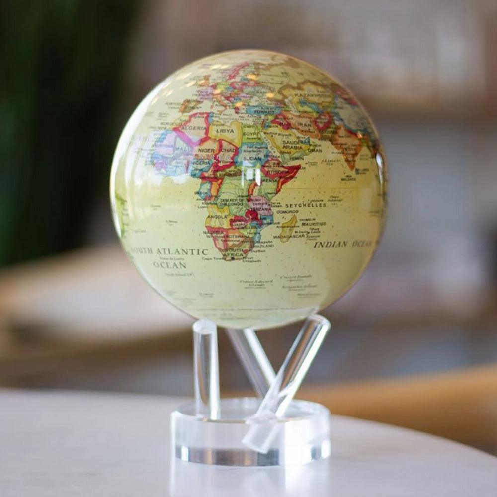 YELLOW POLITICAL MAP WORLD GLOBE - movaglobes.store