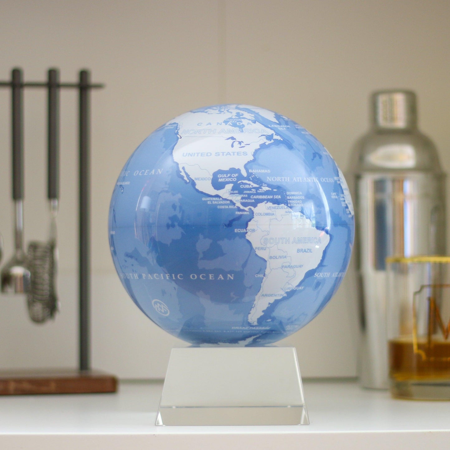 SKY BLUE AND WHITE GLOBE - movaglobes.store