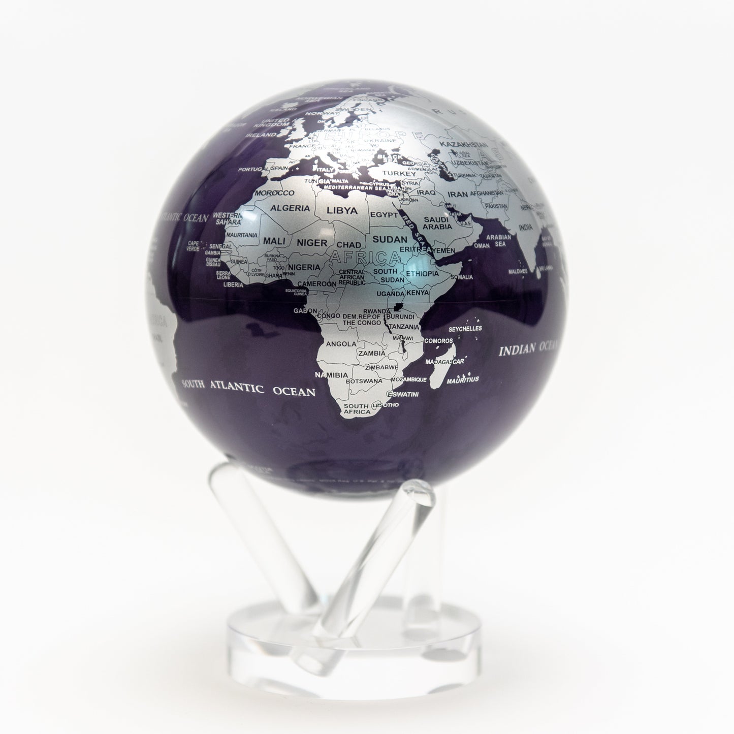 GLOBE VIOLET ET ARGENT