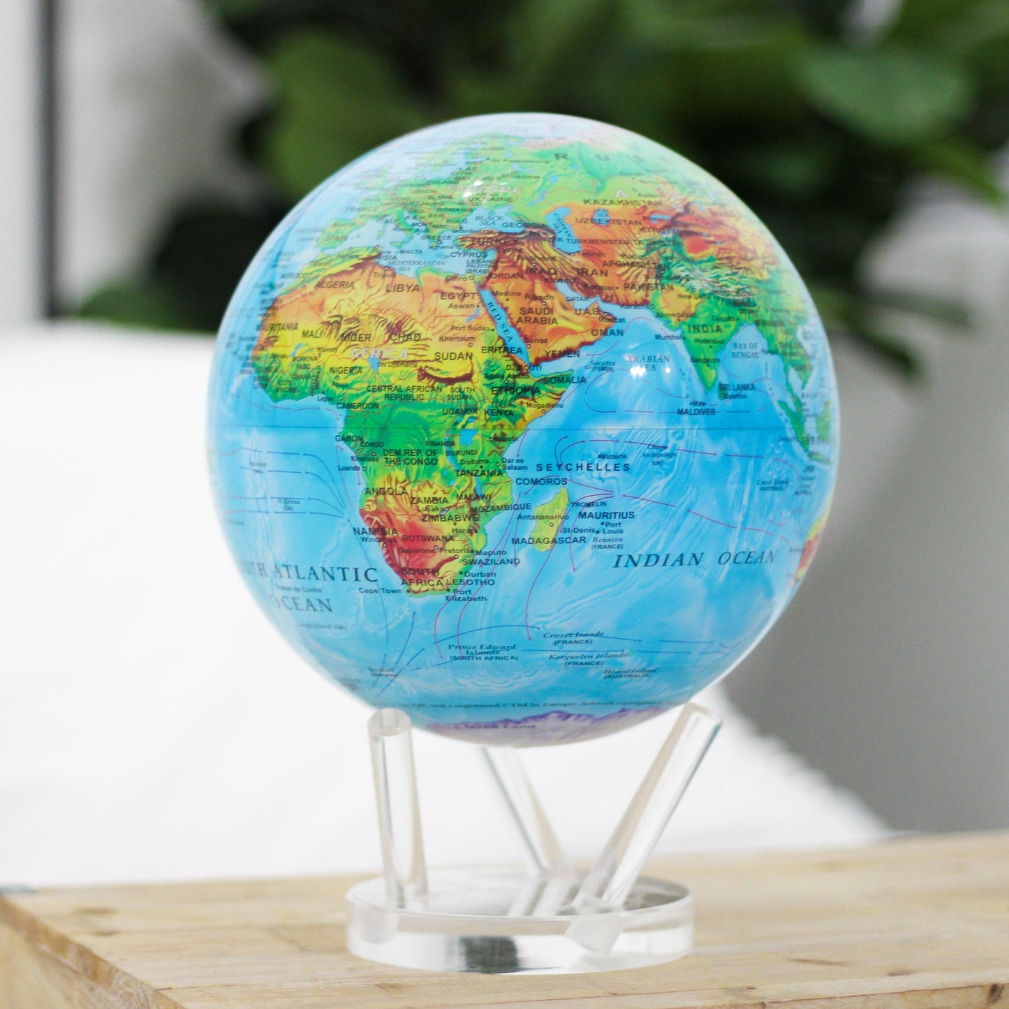 BLUE RELIEF MAP WORLD GLOBE - movaglobes.store